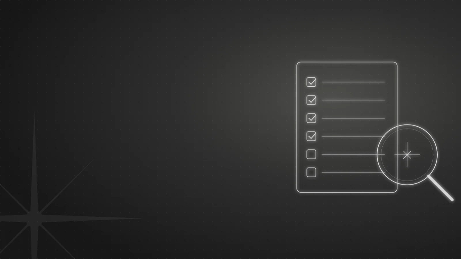 Illustration : liste de contrôle examinée à la loupe